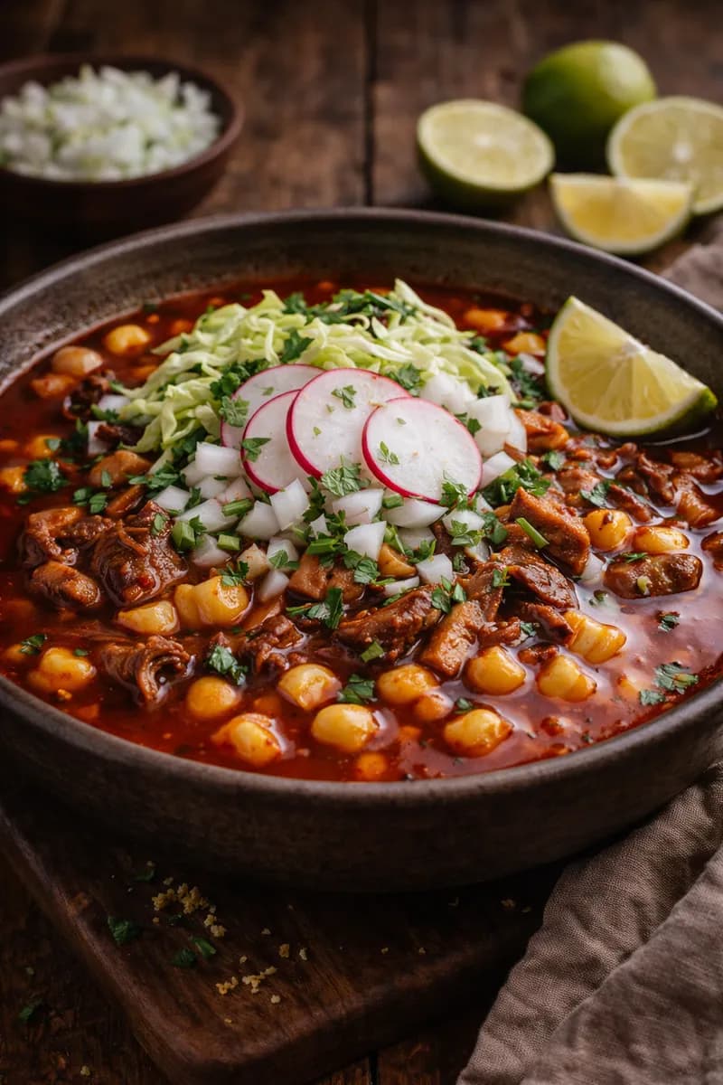 Vegan Red Pozole (Pozole Rojo / Mexican Hominy Stew) - Photo 1