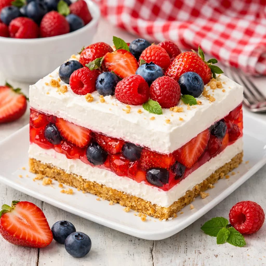 Summer Berry Jello Lasagna - Photo 1