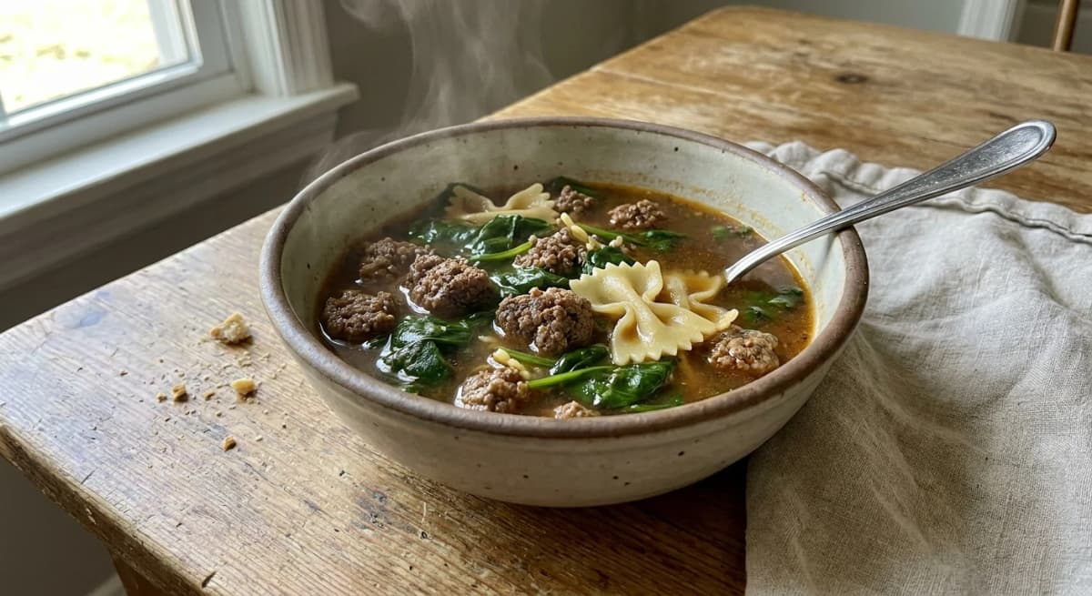 One-Pot Spinach Beef Soup