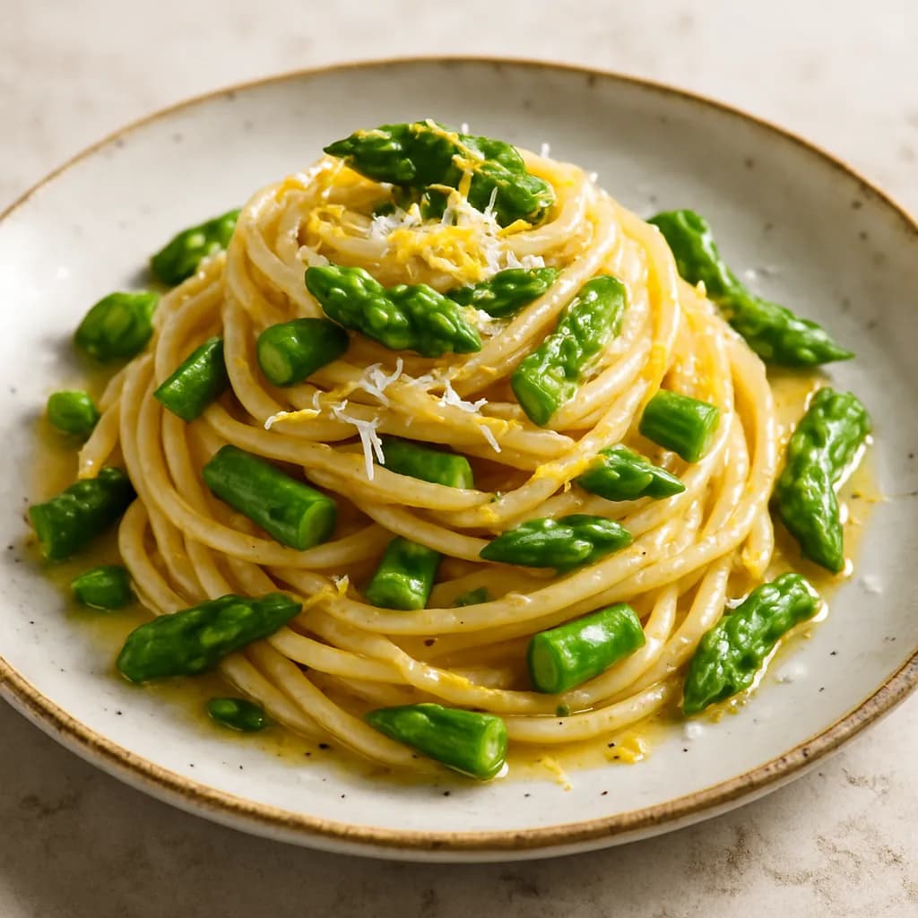 Lemon Garlic Pasta with Asparagus