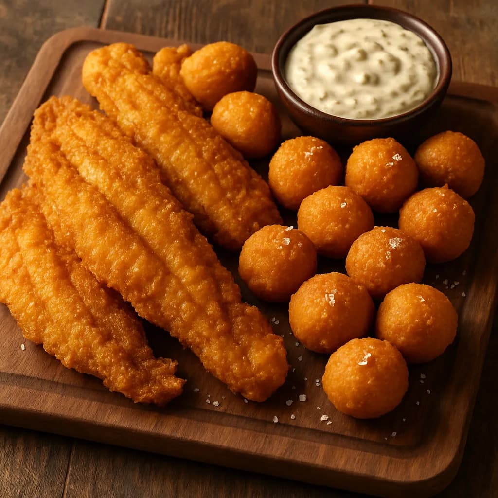 Catfish Fry with Hushpuppies