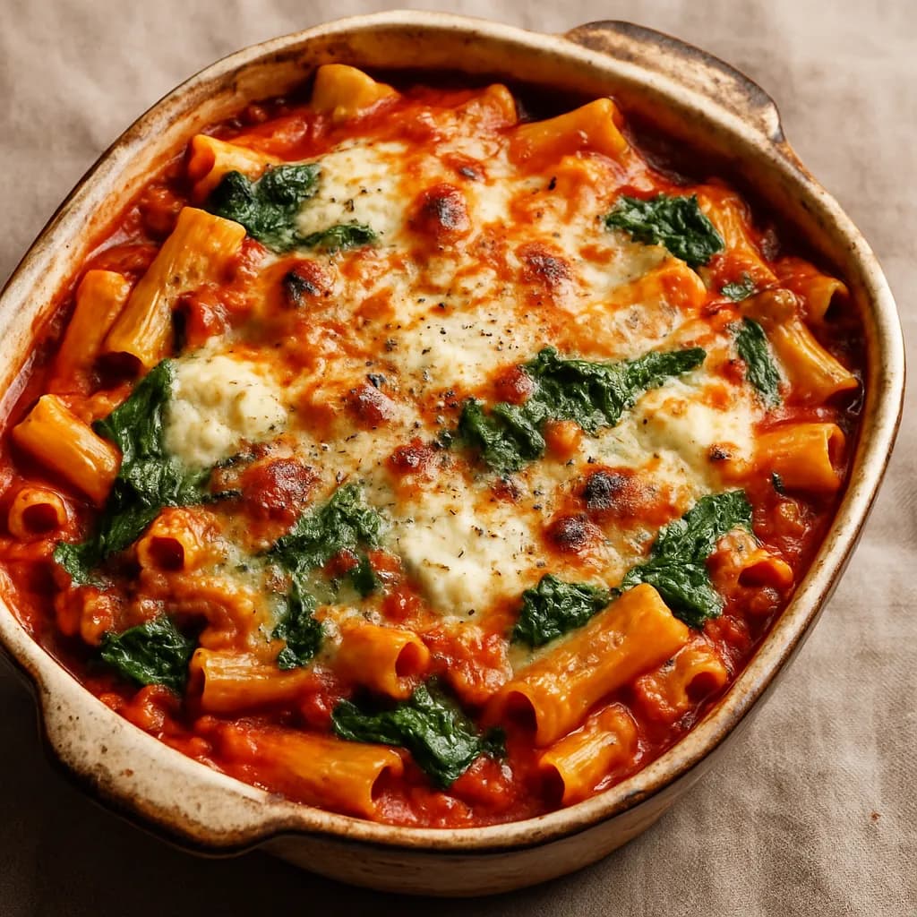 Baked Ziti with Spinach