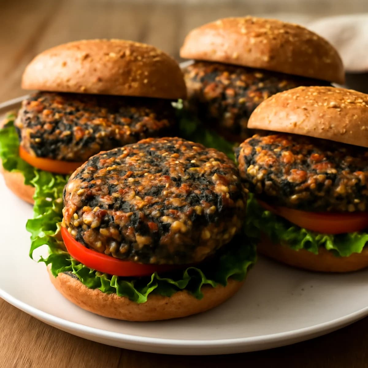 Hearty Black Bean and Vegetable Burgers
